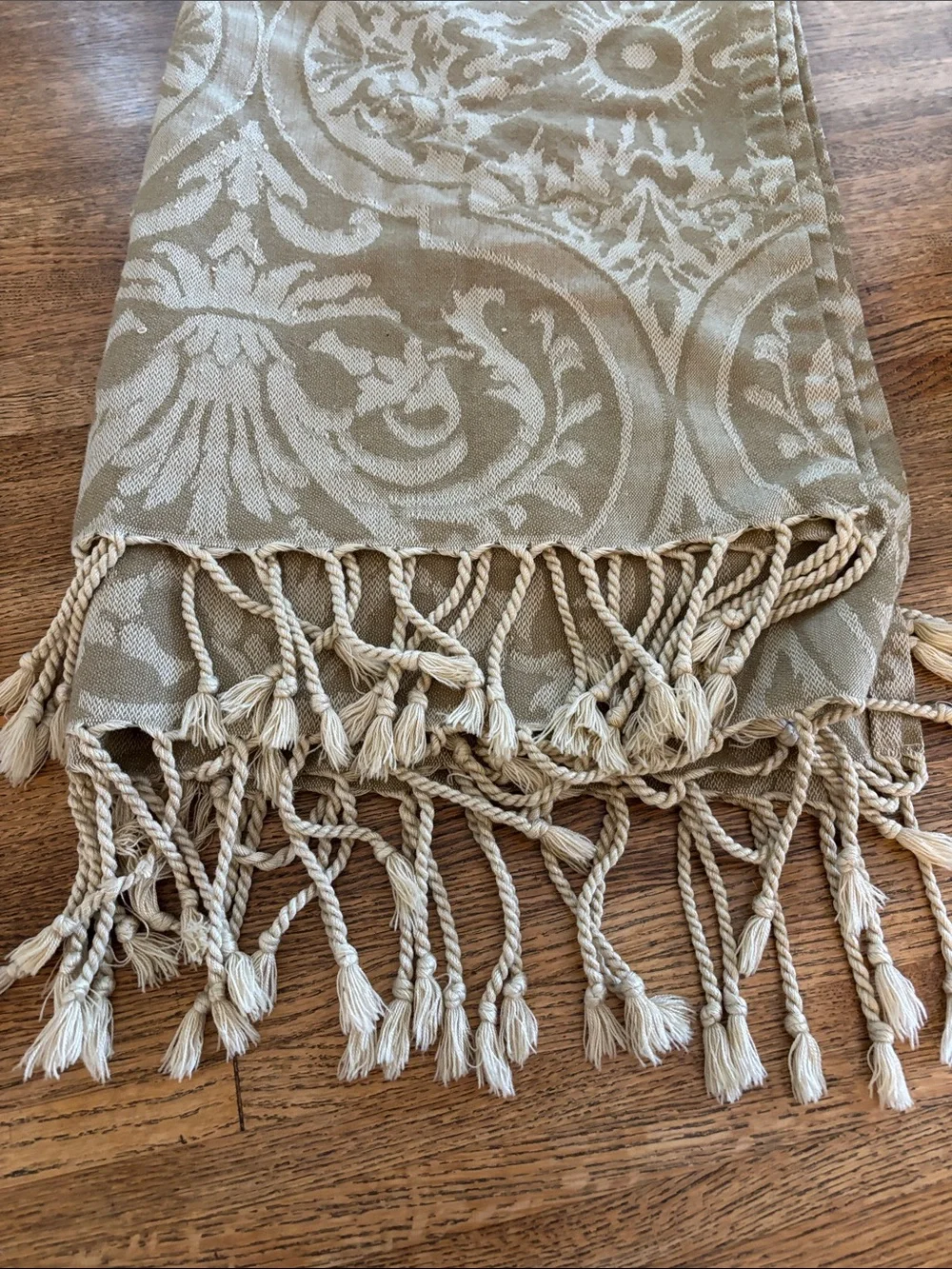 Vintage Calzeat of Scotland Golden Beige Throw Blanket 51” x 57”